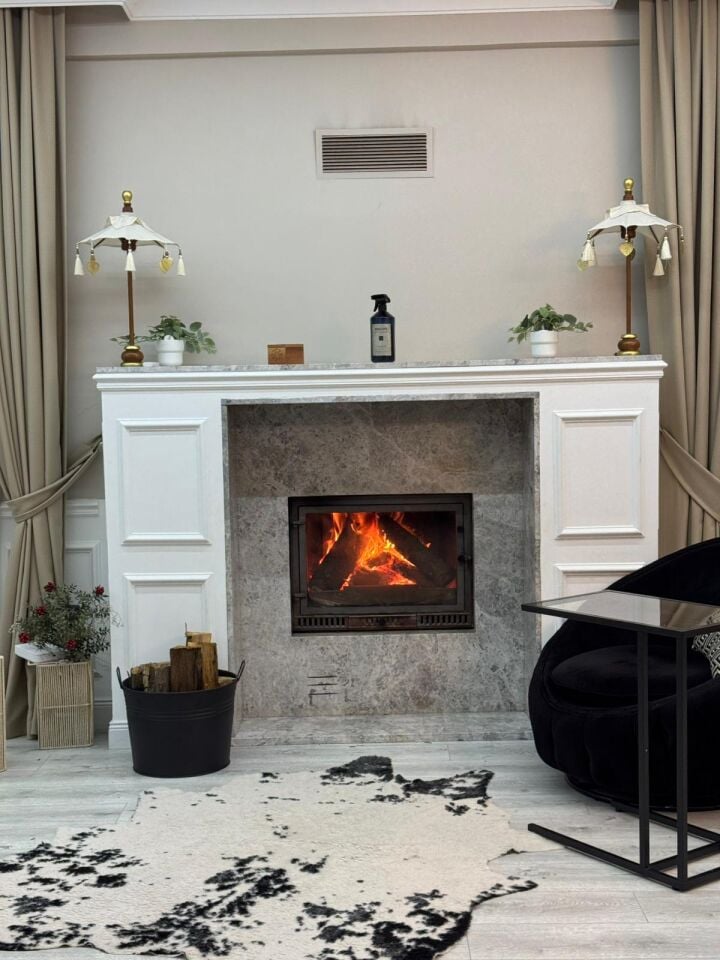 Yuvarlak Odun Kovası - Şömine İçin Dekoratif Yuvarlak Odun Kovası