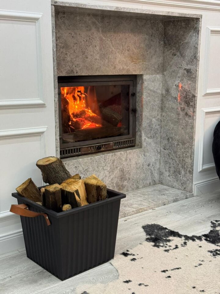 Kare Odun Kovası - Şömine İçin Kare Odun Kovası