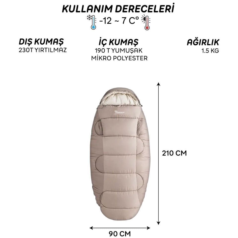 FreeCamp Sleepwell 300 Uyku Tulumu-BEJ