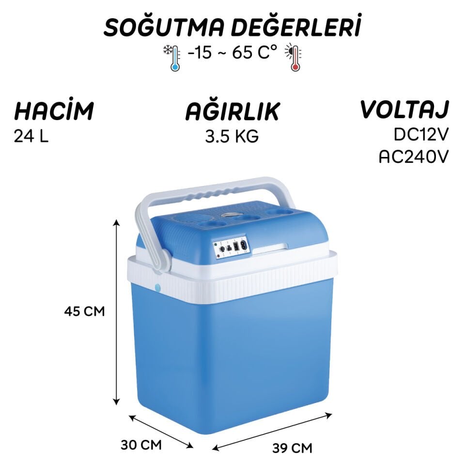 IcePeak Wismar Oto Buzdolabı 12/220V 24 Litre