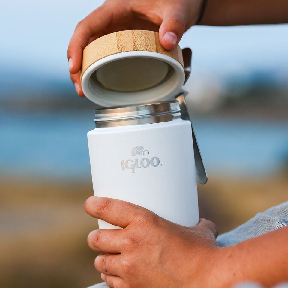 Igloo Bamboo Yemek Termosu 500ml-BEYAZ