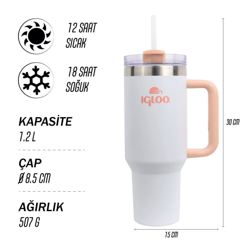 Igloo Stadler Thermo-Mug 1.2 Litre-BEYAZ