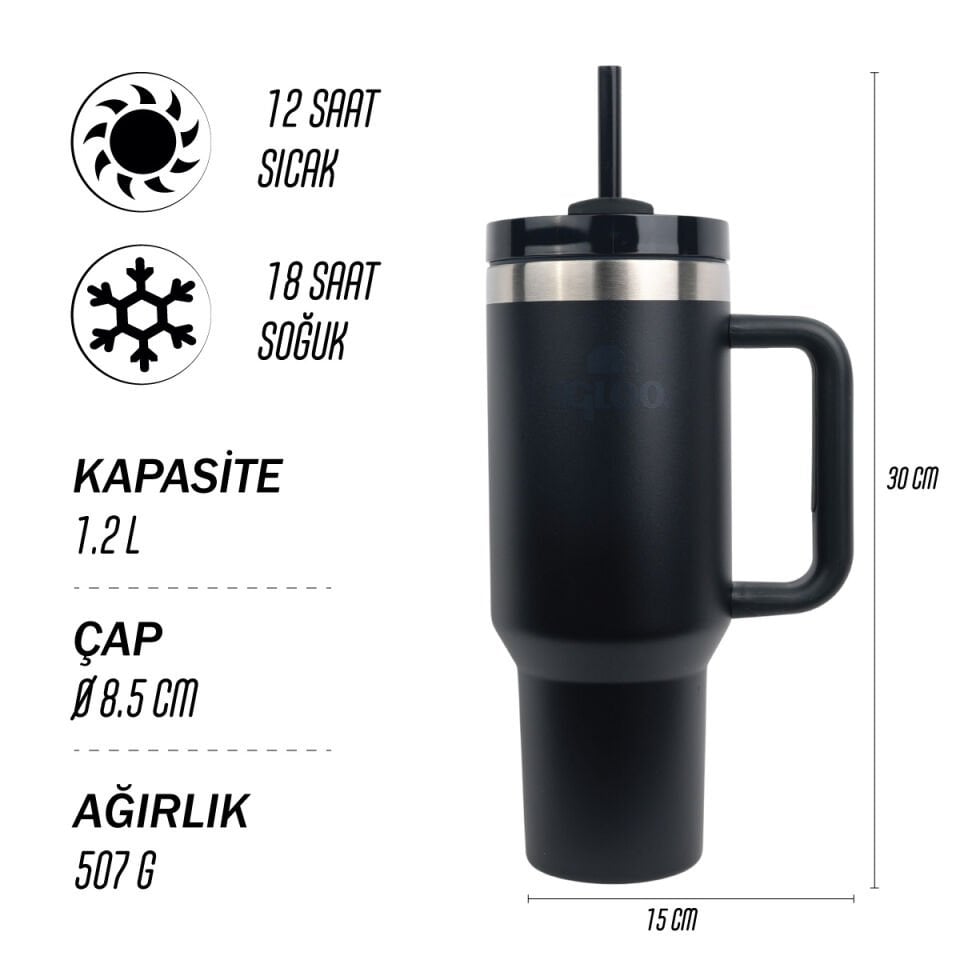 Igloo Stadler Thermo-Mug 1.2 Litre-SİYAH