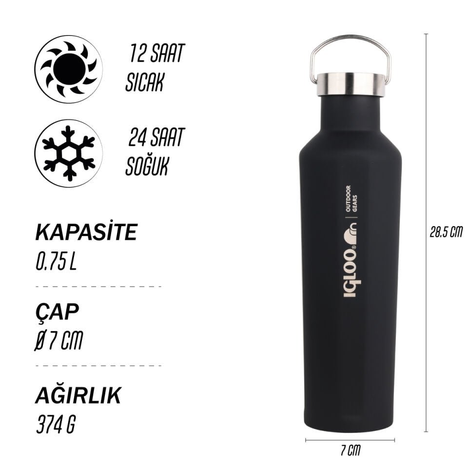 Igloo Pentagon Termos 750ml-SİYAH