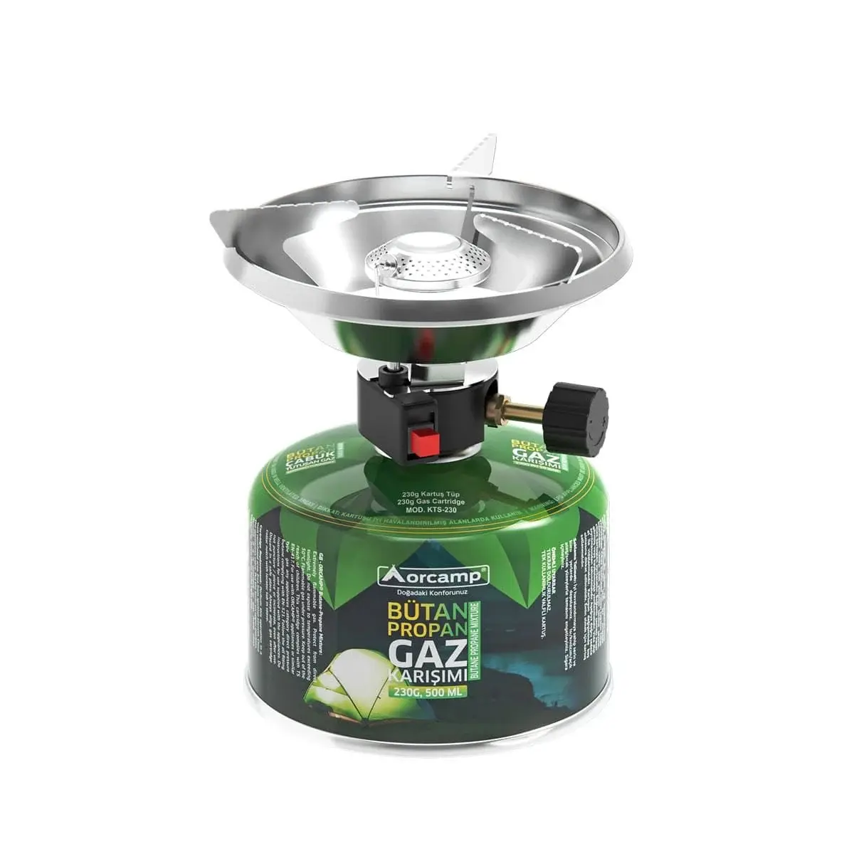 Orcamp Çakmaklı Rüzgarlıklı Kamp Ocak 230 Gram Tüplü Set